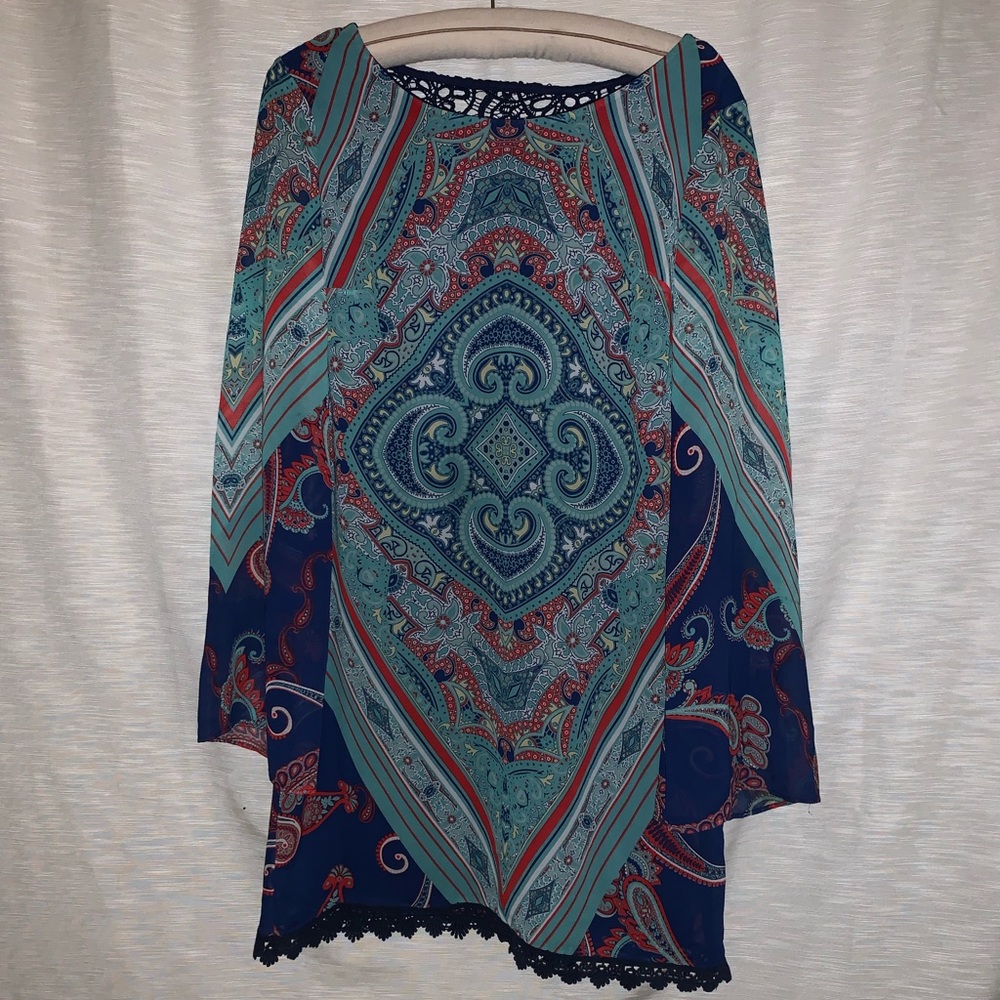Teal paisley dress